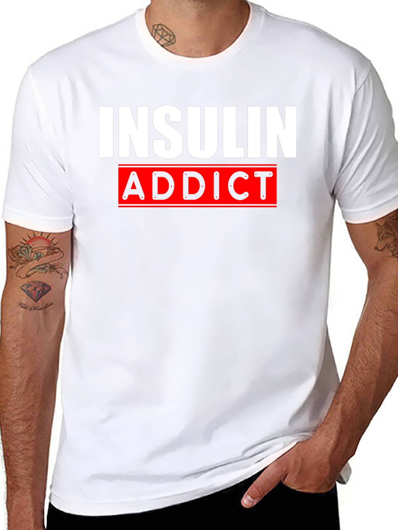 Insulin Addict Graphic T-Shirt - Black Cotton Tee
