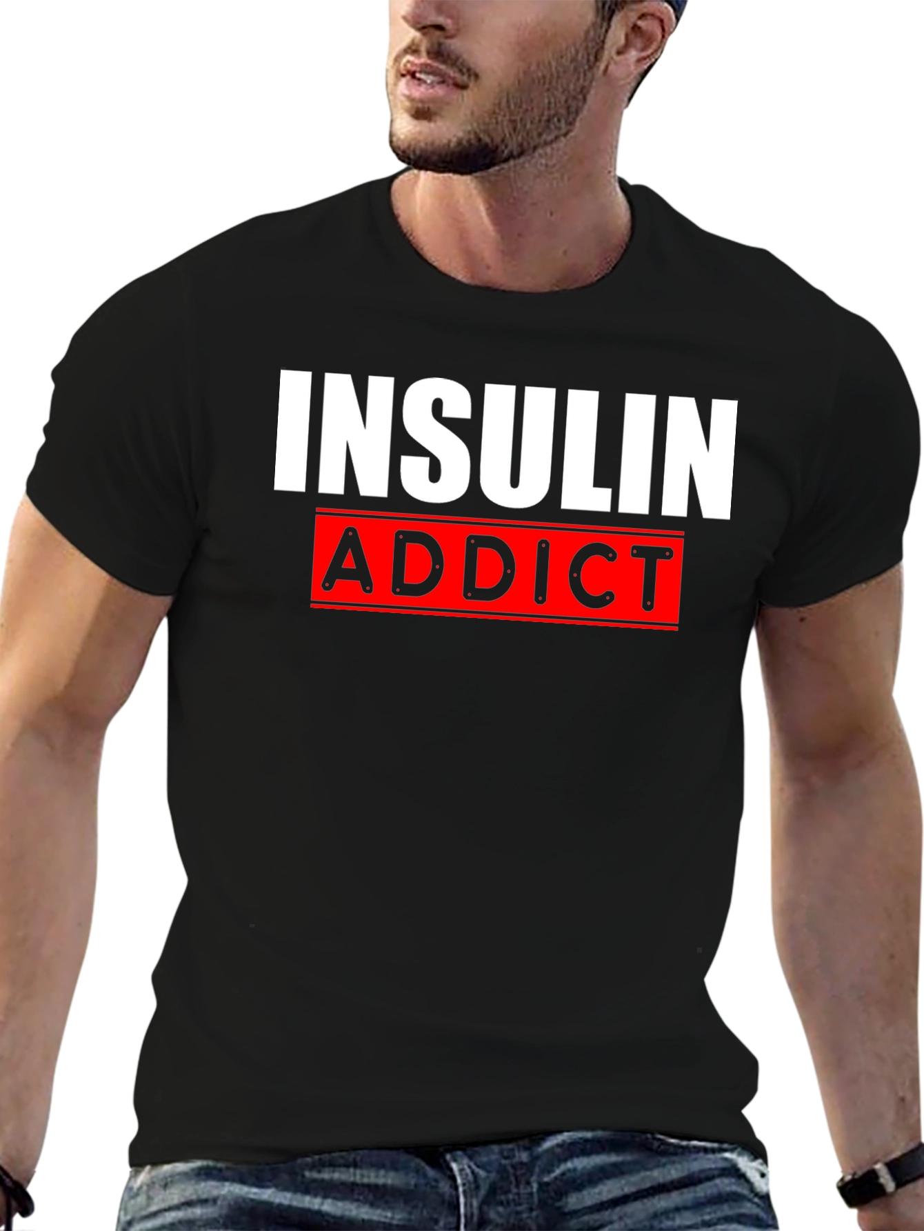 Insulin Addict Graphic T-Shirt - Black Cotton Tee