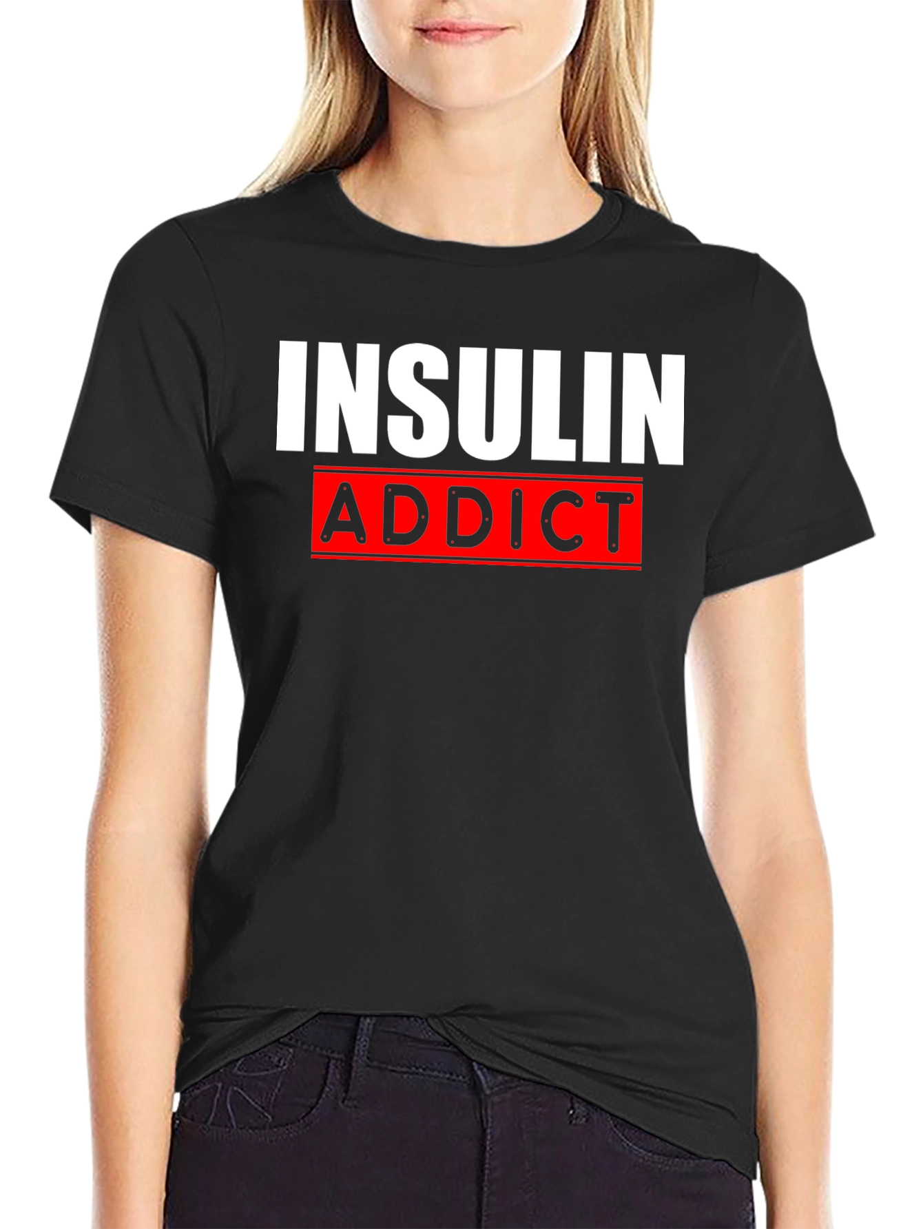 Insulin Addict Graphic T-Shirt - Black Cotton Tee