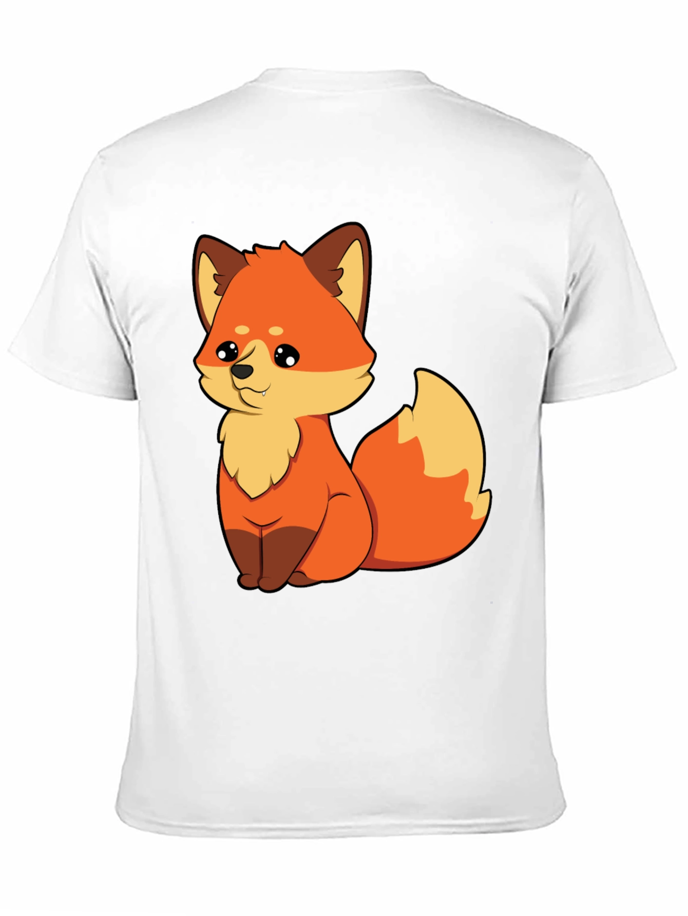 Cute Cartoon Fox Graphic Tee - Unisex Black T-Shirt