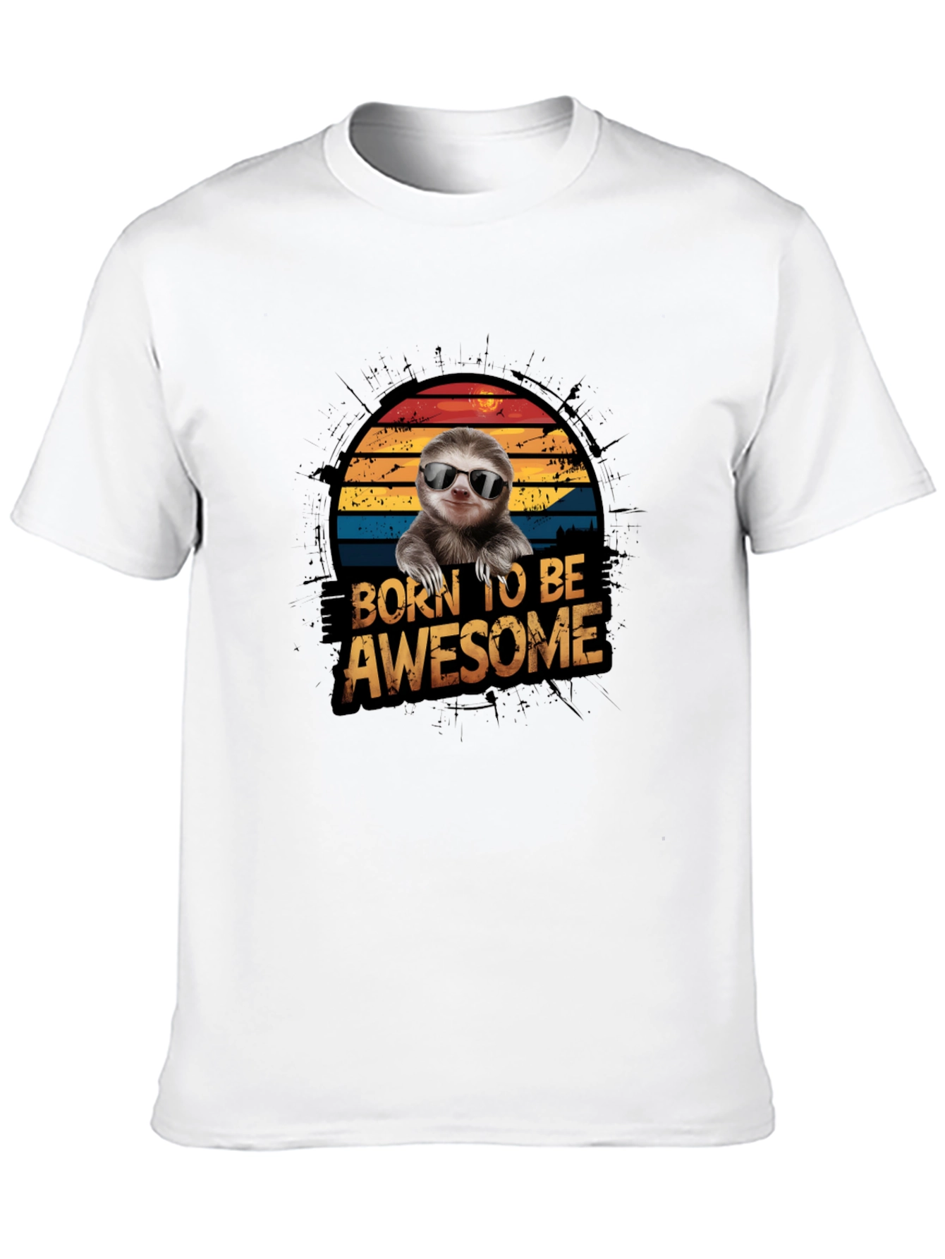 Born to Be Awesome Sloth Graphic T-Shirt