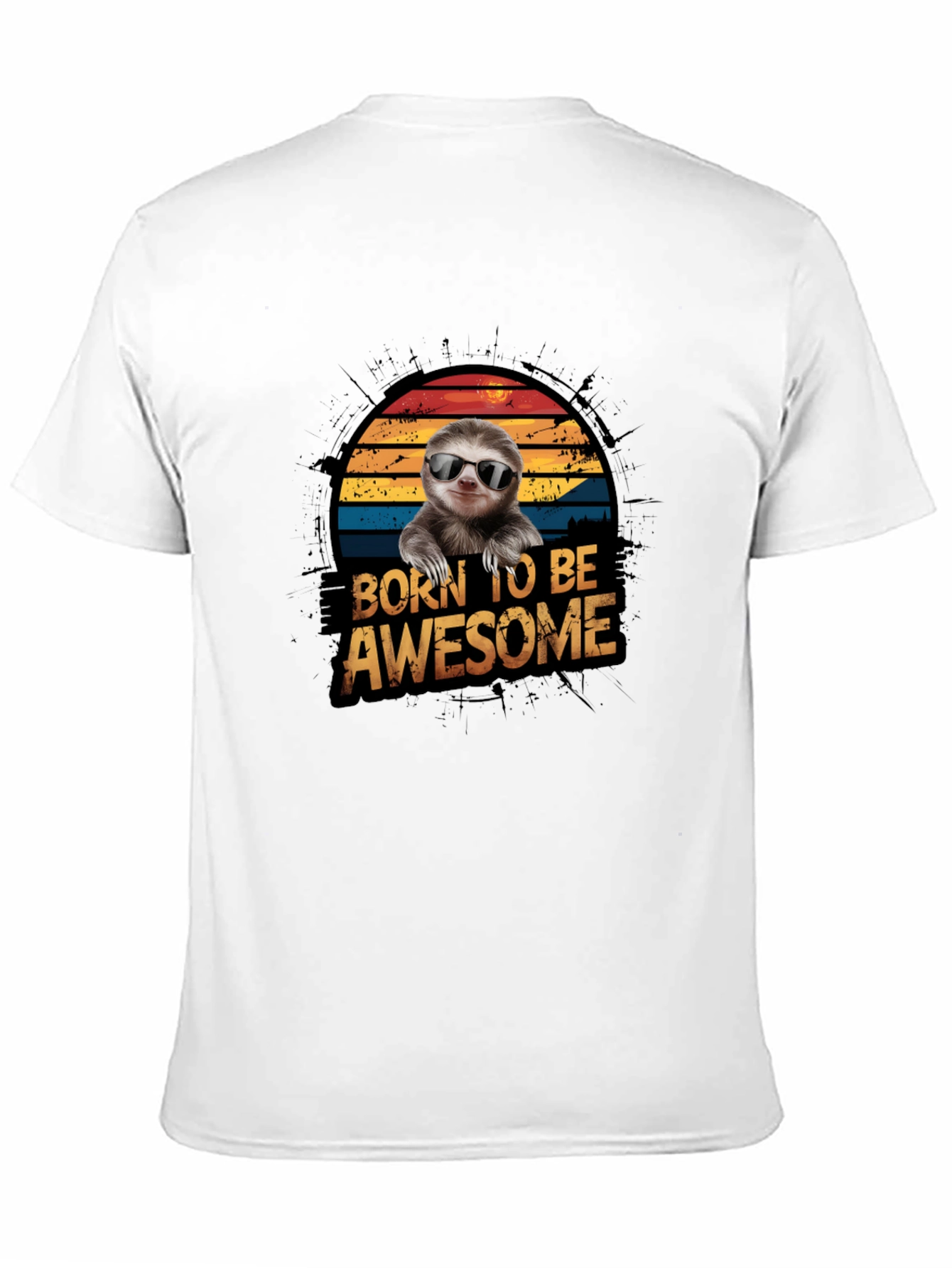 Born to Be Awesome Sloth Graphic T-Shirt