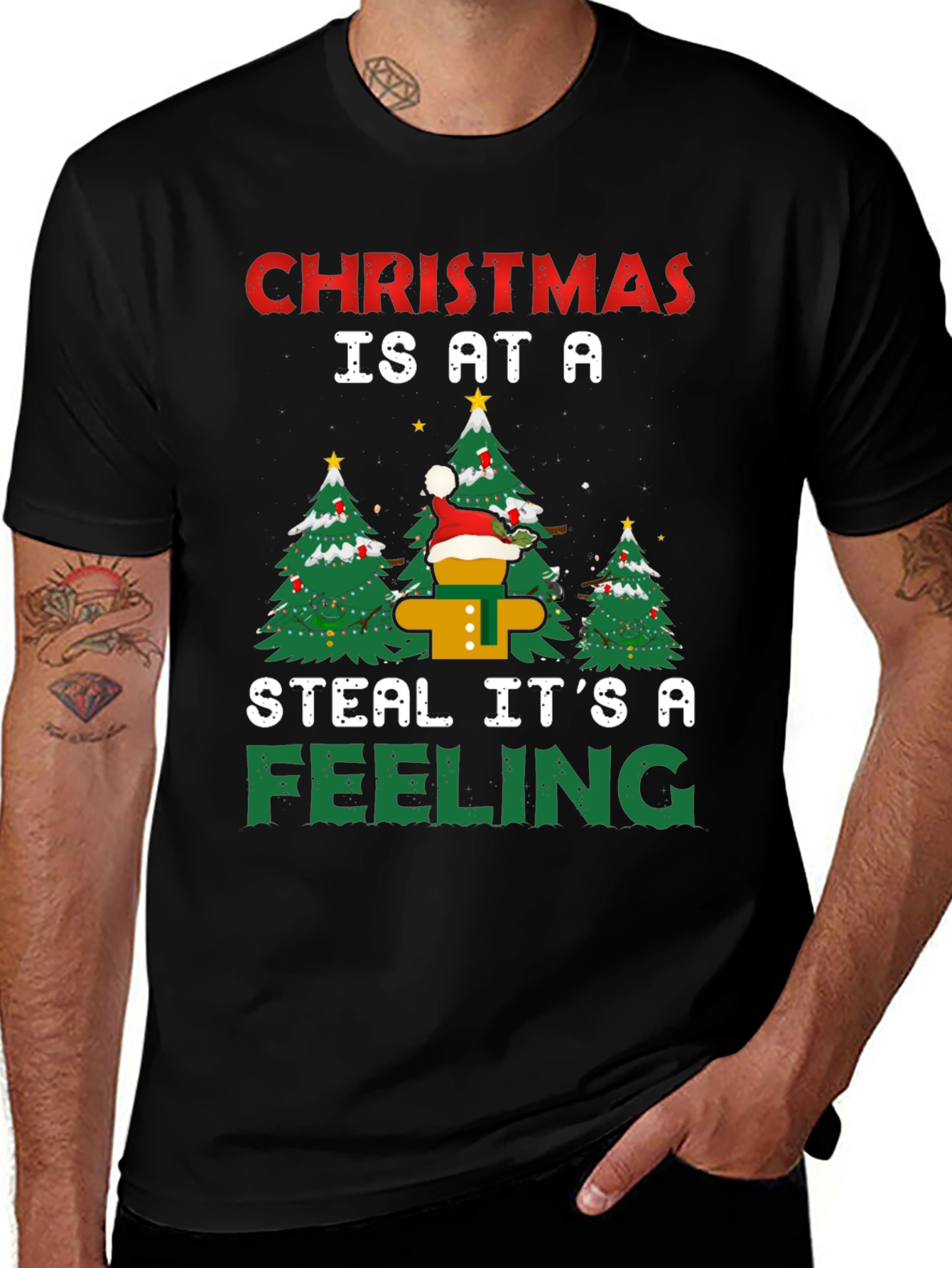 Christmas Feeling T-Shirt Funny Christmas Tree Apparel