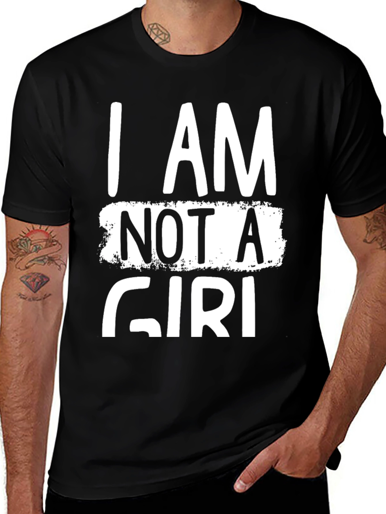 I Am Not a Girl Funny Graphic T-Shirt