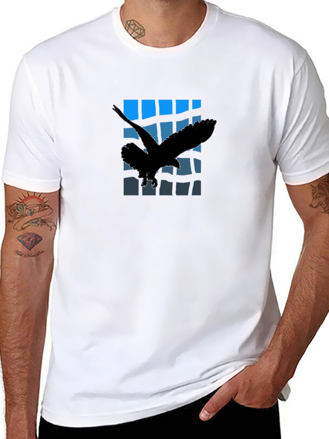 Eagle Silhouette Graphic Black T-Shirt