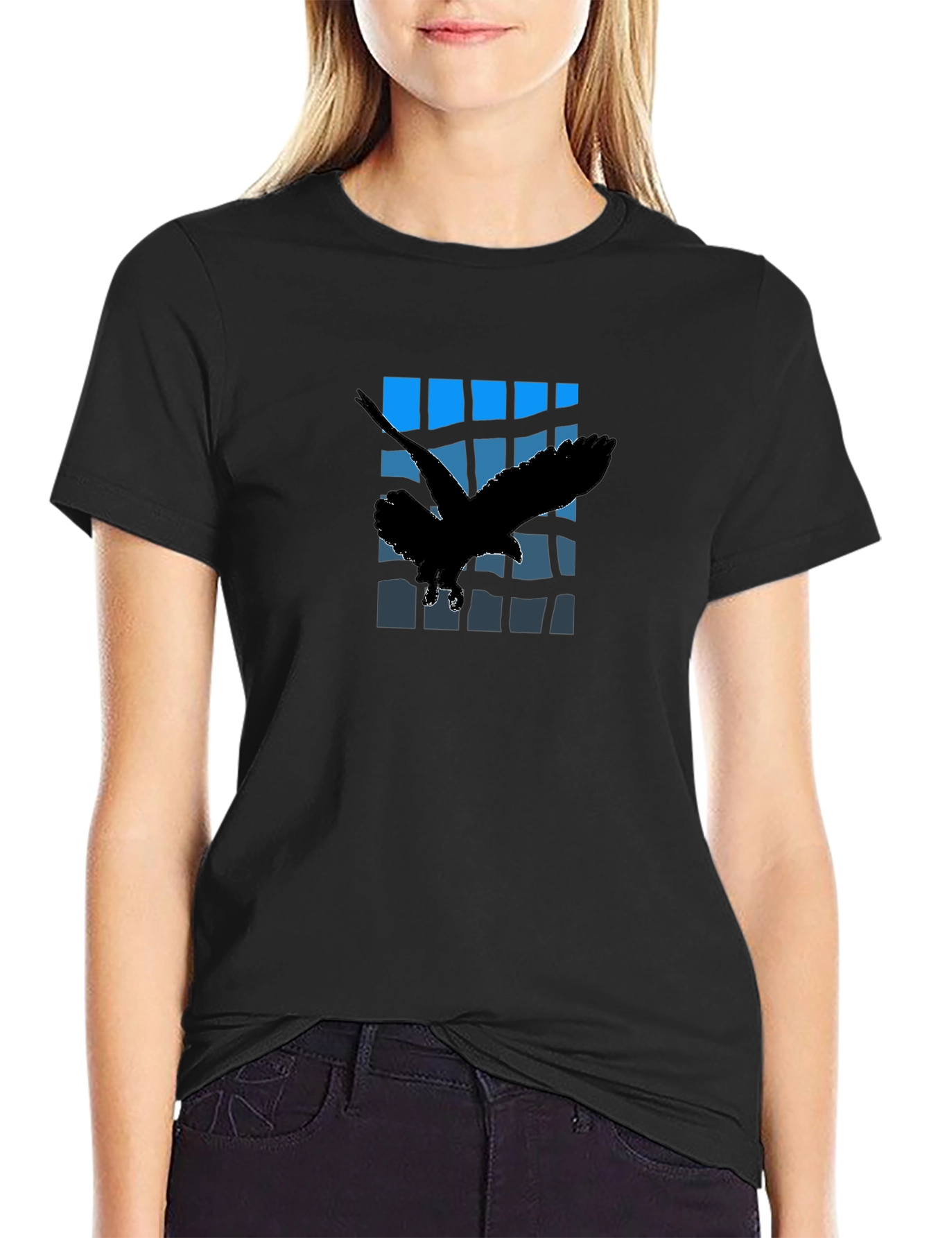 Eagle Silhouette Graphic Black T-Shirt