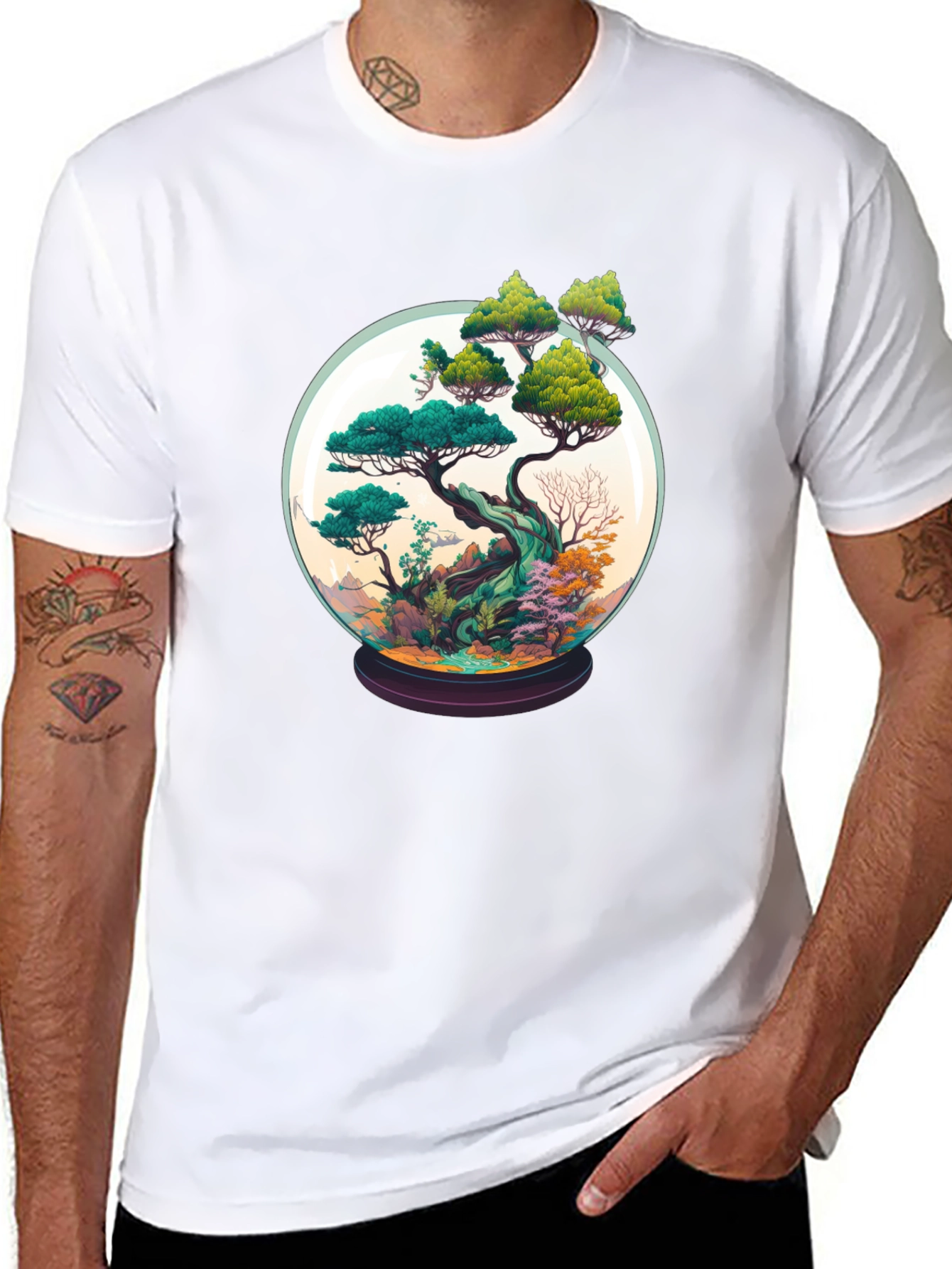 Bonsai in a Globe Tee - Artistic Nature Shirt