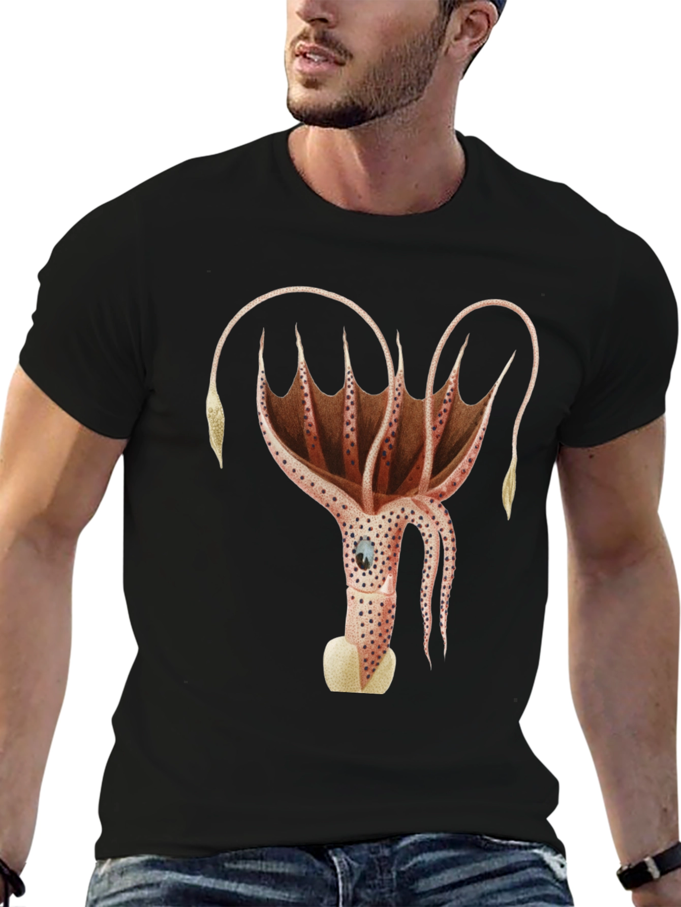 Bioluminescent Squid Graphic T-Shirt