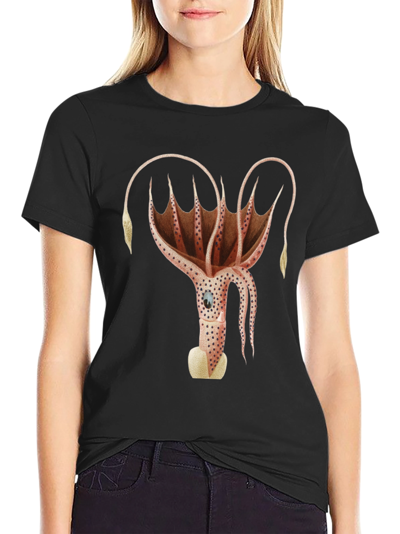 Bioluminescent Squid Graphic T-Shirt