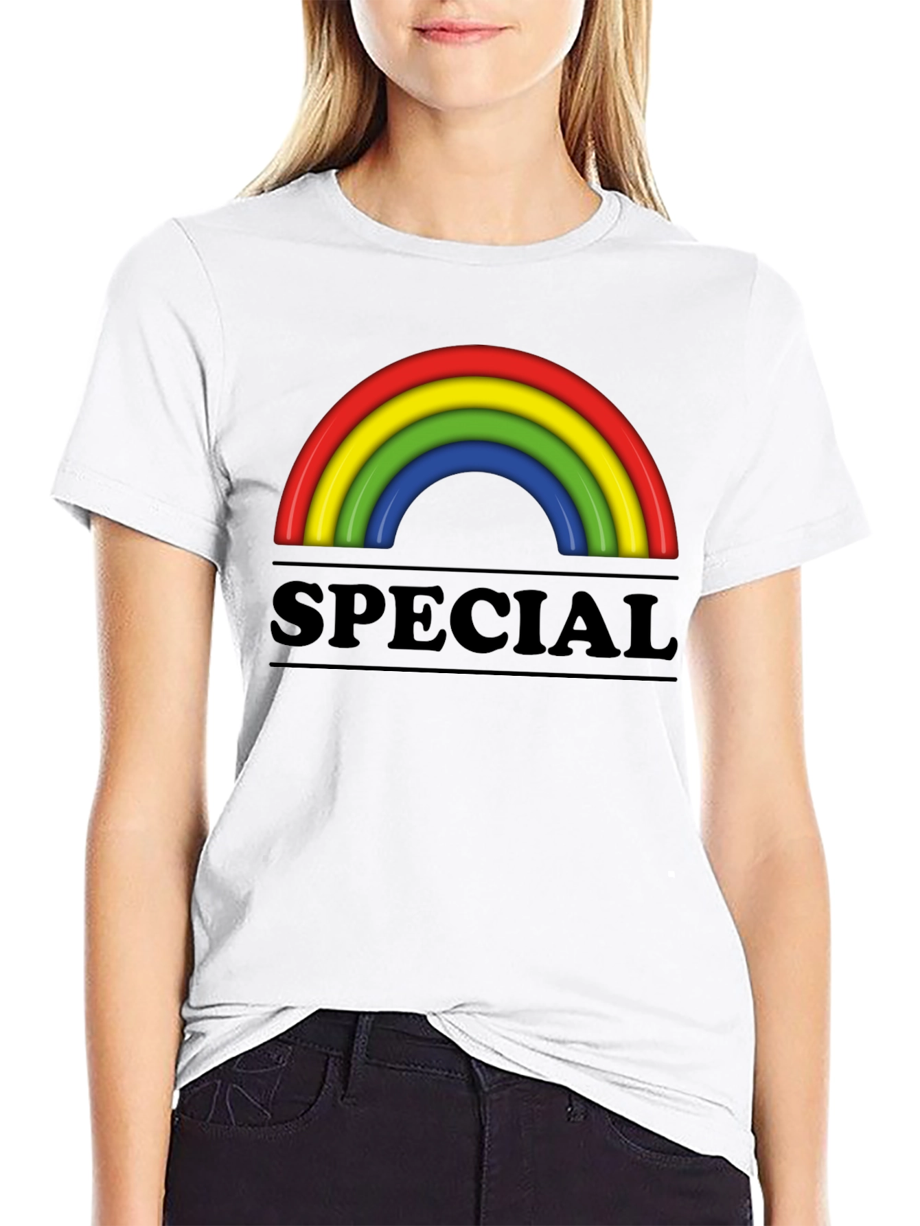 Special Rainbow Graphic T-Shirt - Black