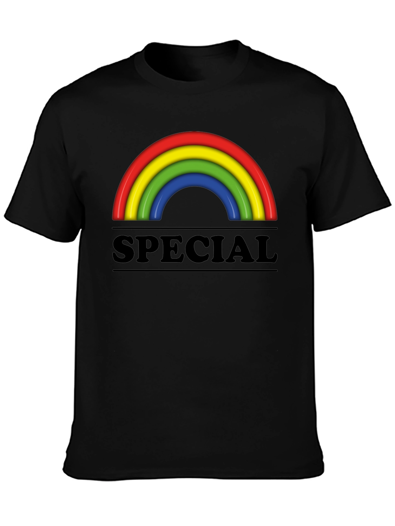 Special Rainbow Graphic T-Shirt - Black