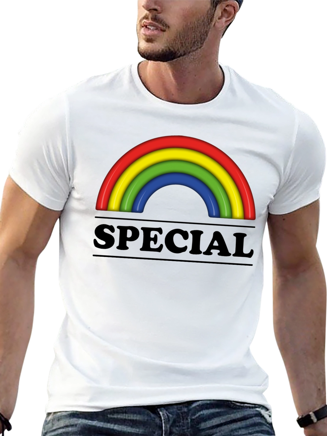 Special Rainbow Graphic T-Shirt - Black