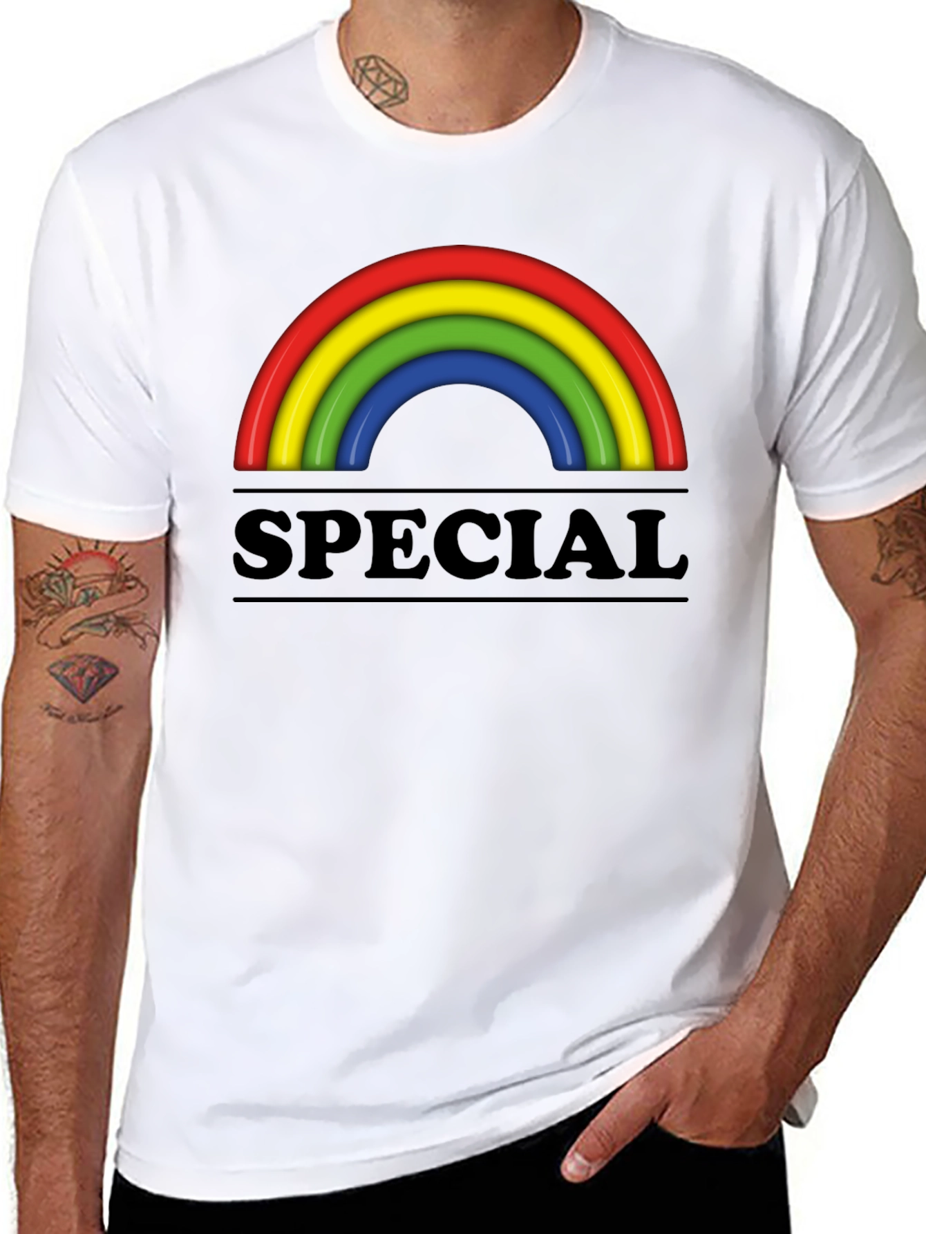 Special Rainbow Graphic T-Shirt - Black