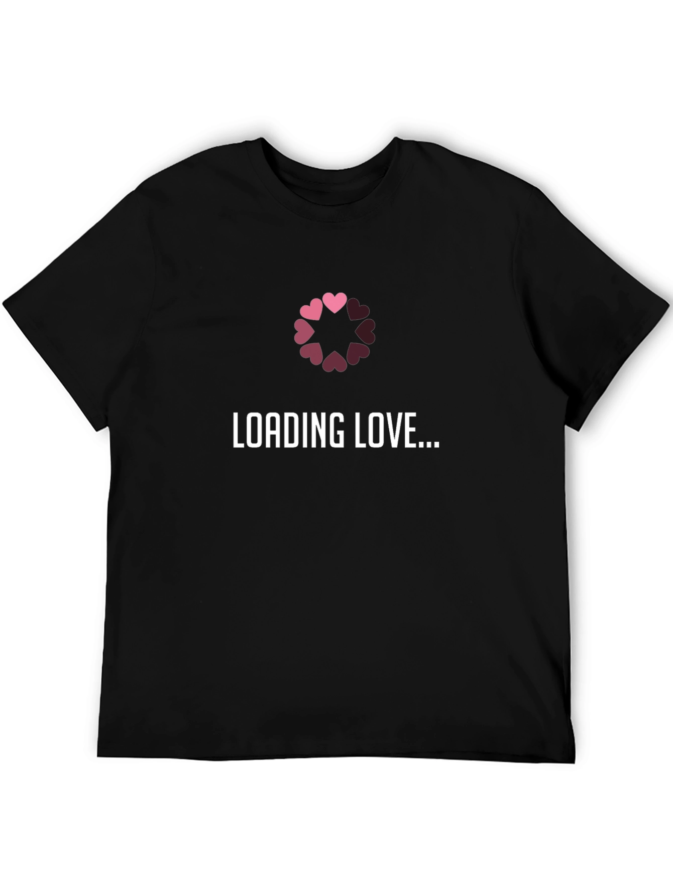 Loading Love T-Shirt - Black Hearts Design