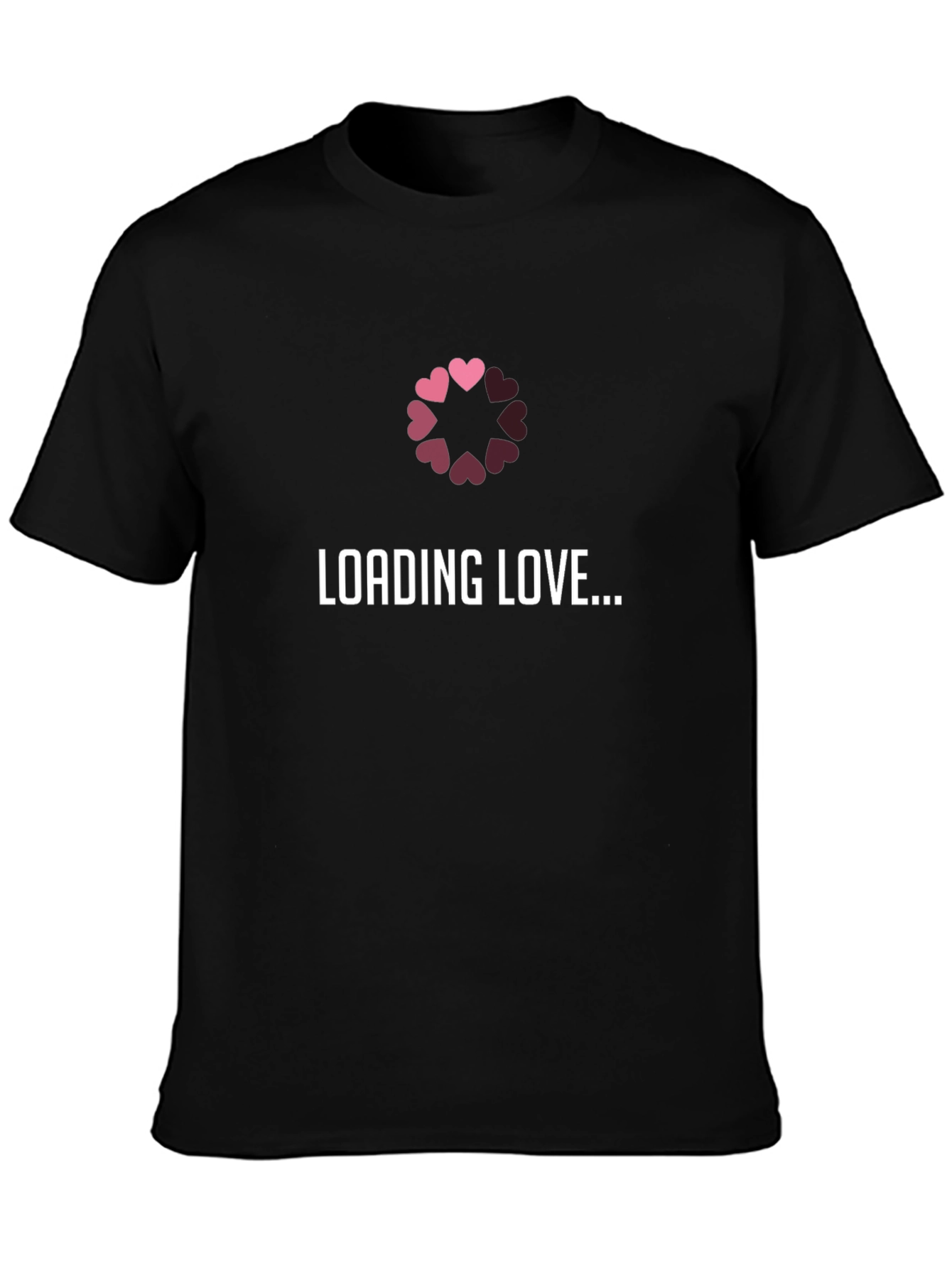 Loading Love T-Shirt - Black Hearts Design