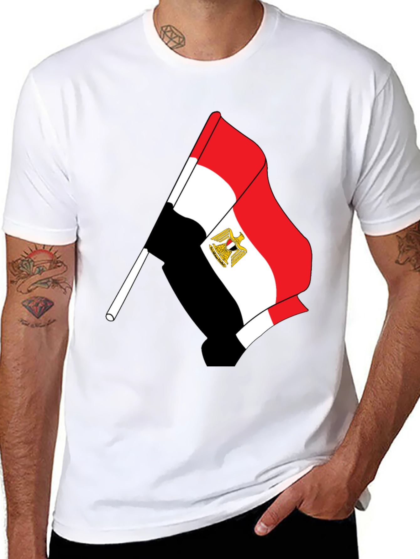 Egypt Flag Graphic T-Shirt - Black Cotton Tee