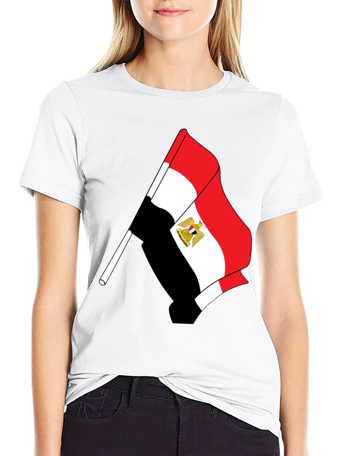 Egypt Flag Graphic T-Shirt - Black Cotton Tee