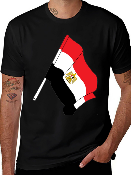 Egypt Flag Graphic T-Shirt - Black Cotton Tee