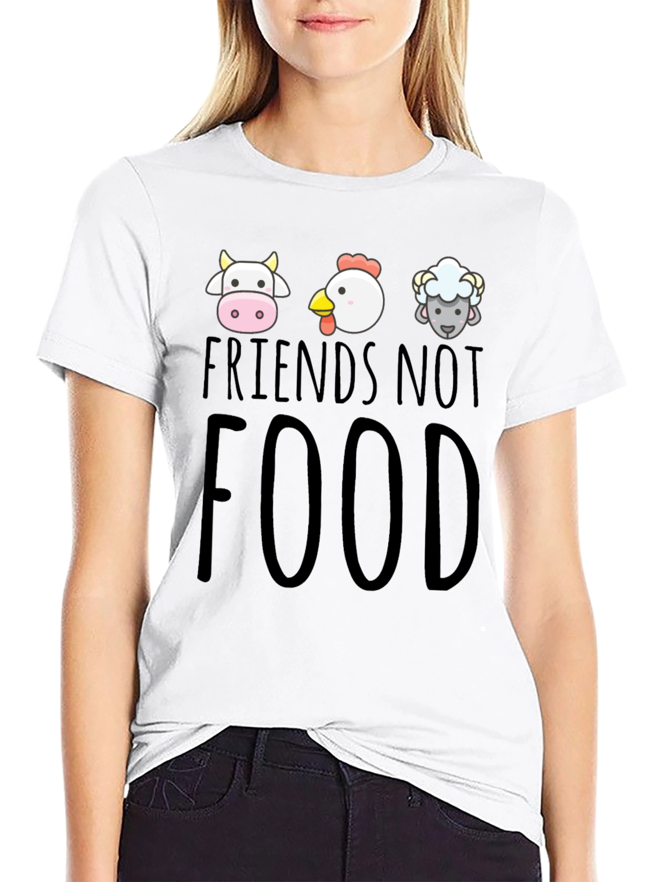 Friends Not Food Black Graphic T-Shirt