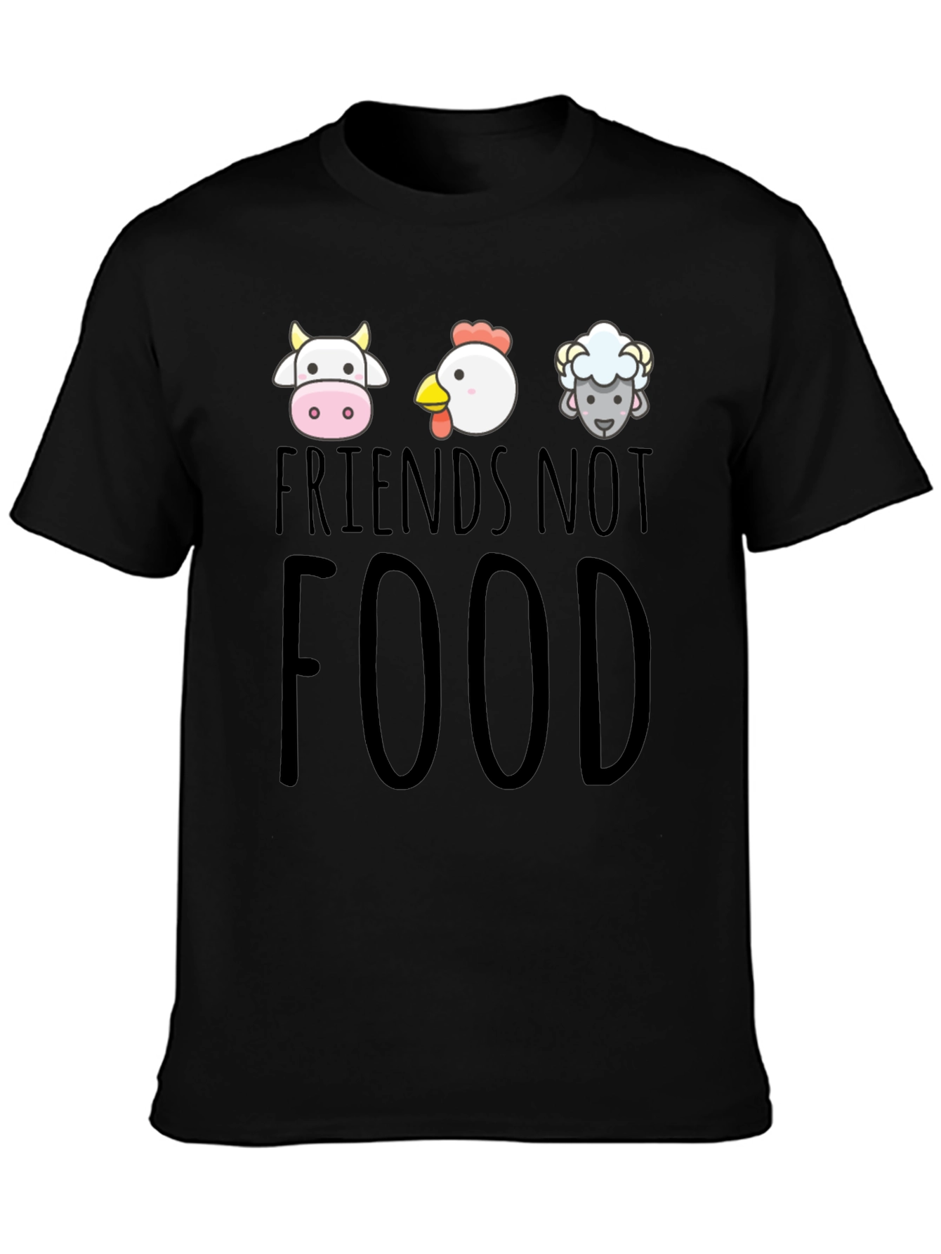 Friends Not Food Black Graphic T-Shirt
