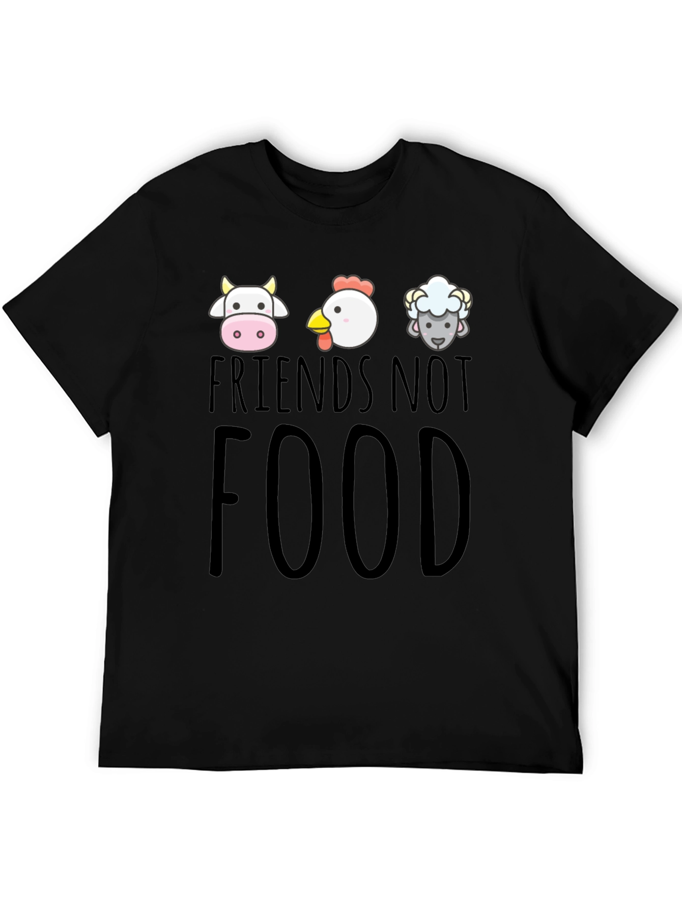 Friends Not Food Black Graphic T-Shirt