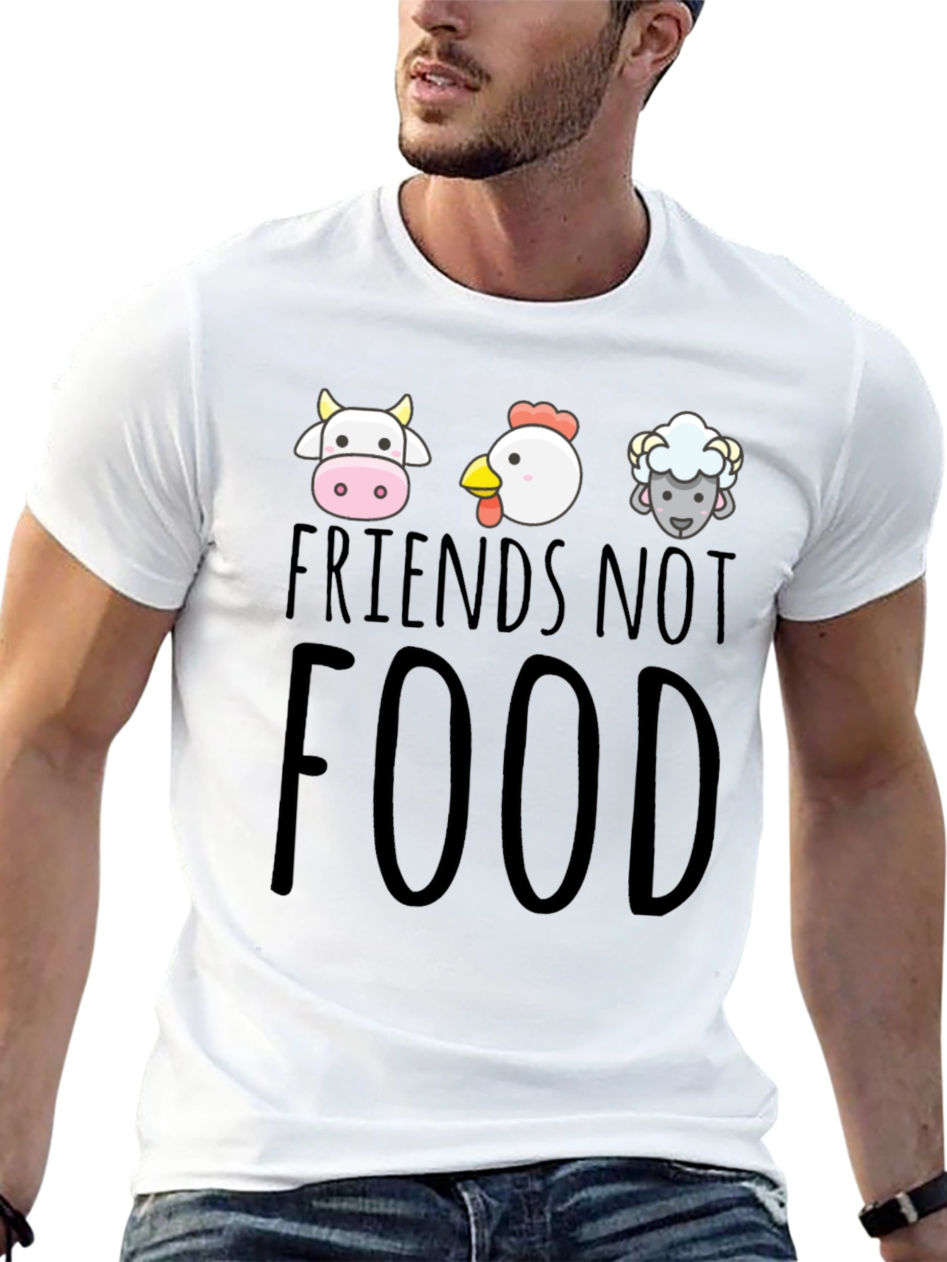 Friends Not Food Black Graphic T-Shirt