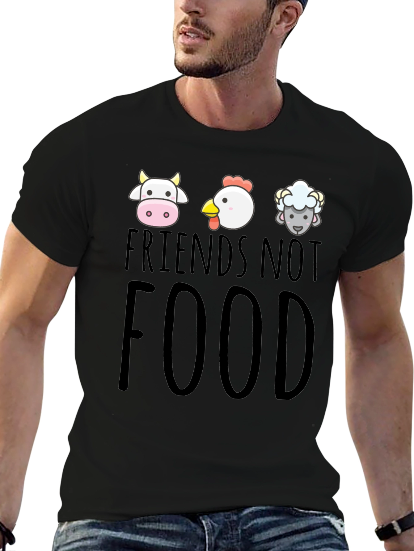 Friends Not Food Black Graphic T-Shirt