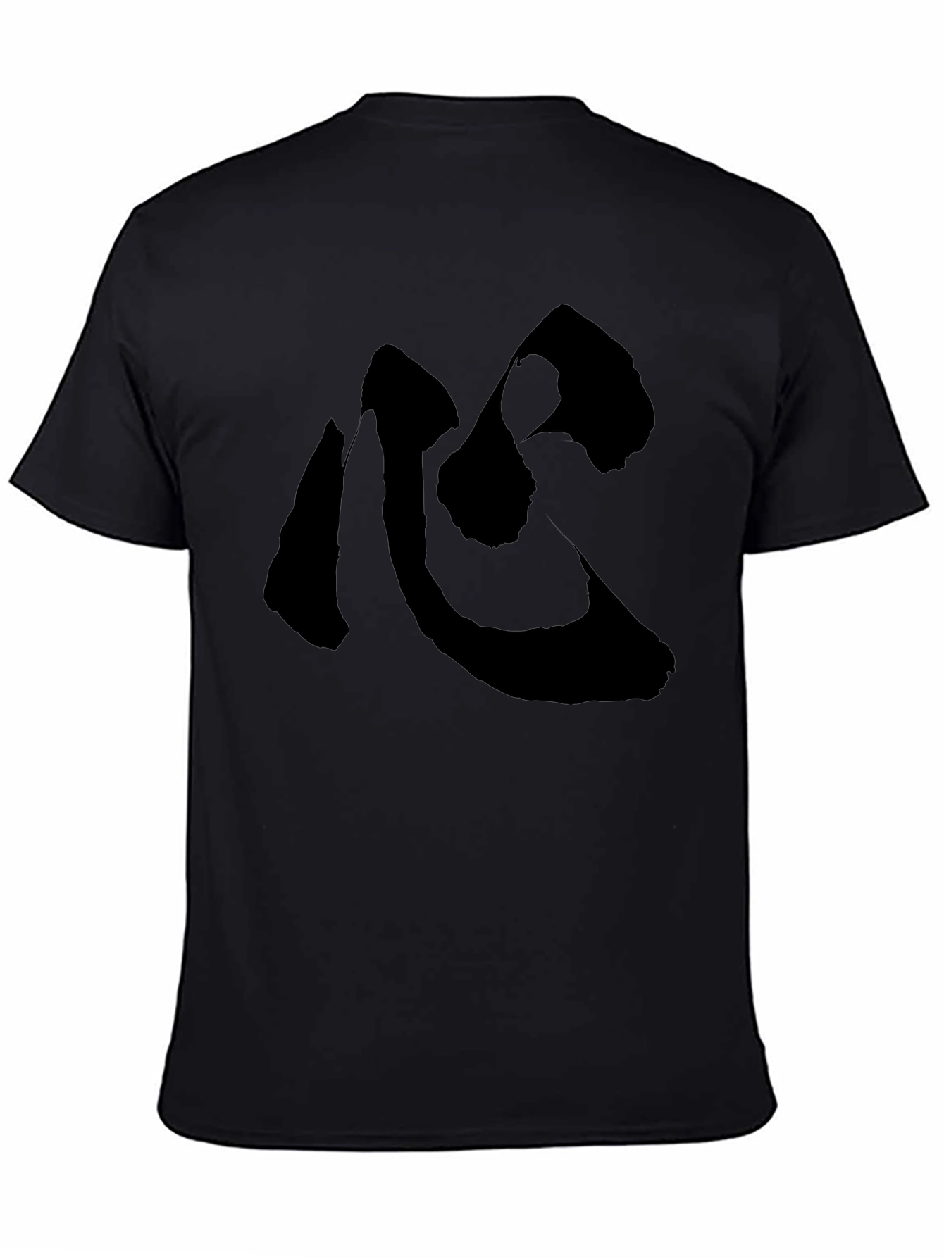 Black T-Shirt with Japanese Kokoro Symbol
