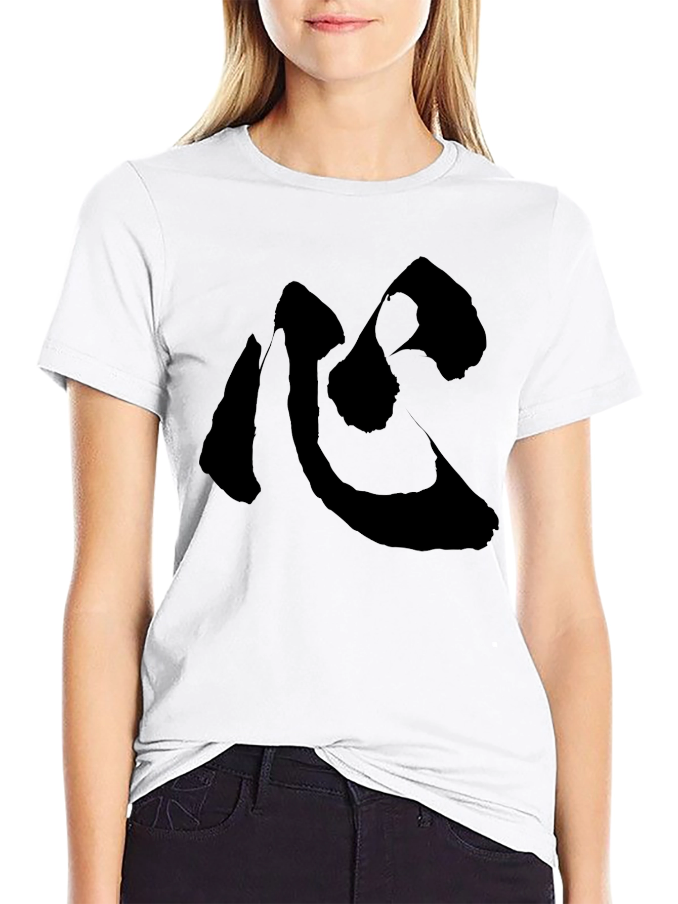 Black T-Shirt with Japanese Kokoro Symbol