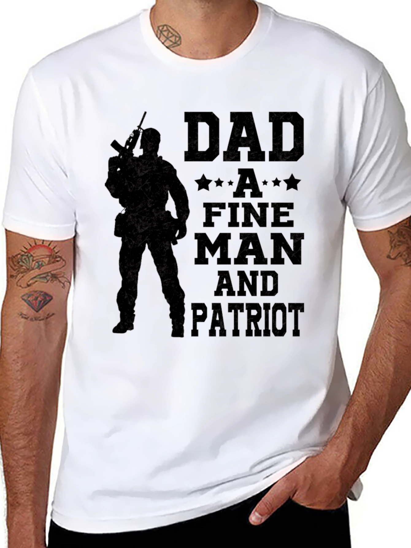 Dad Fine Man & Patriot Graphic T-Shirt