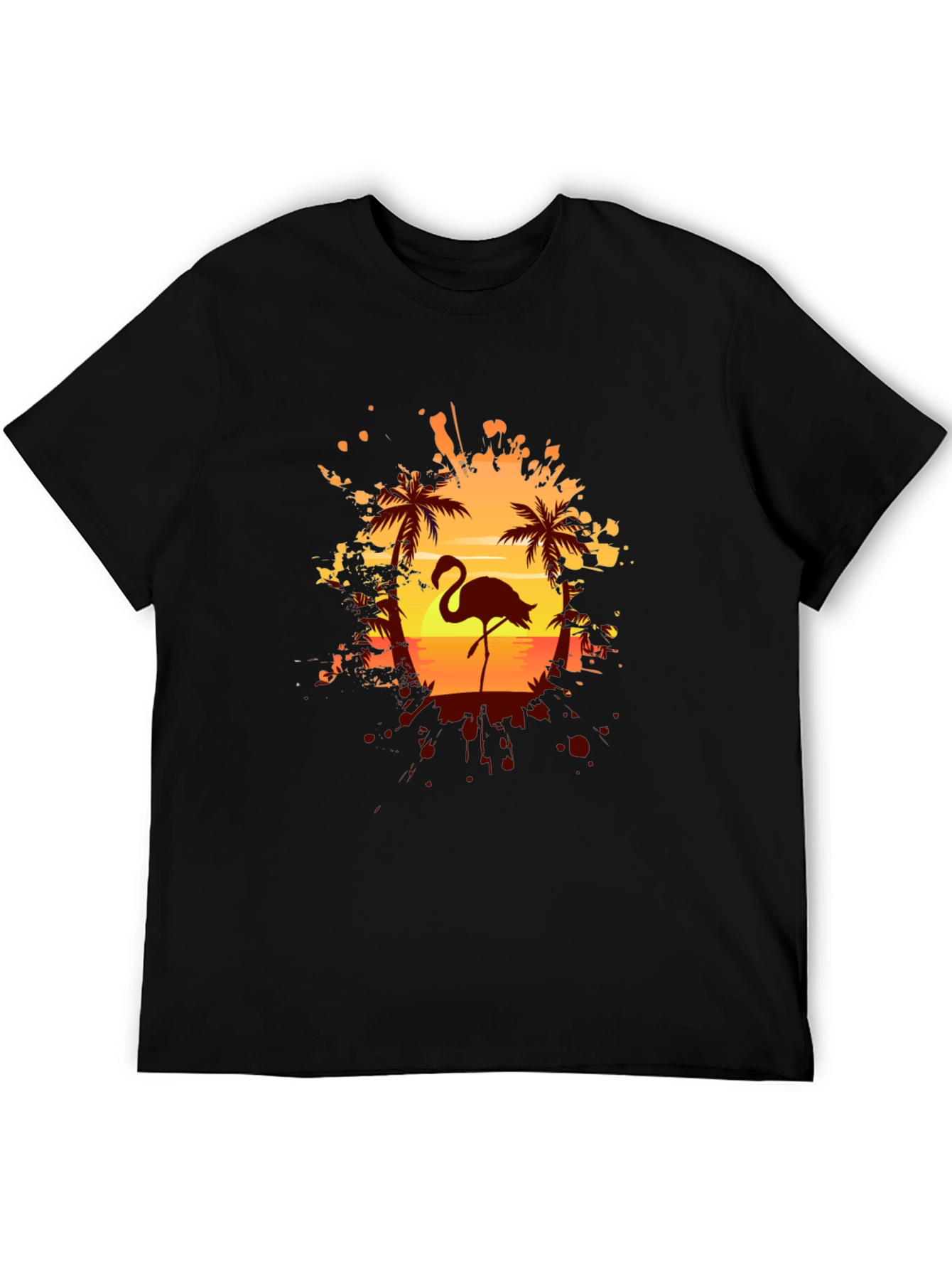 Flamingo Sunset Graphic Tee - Tropical Vibes