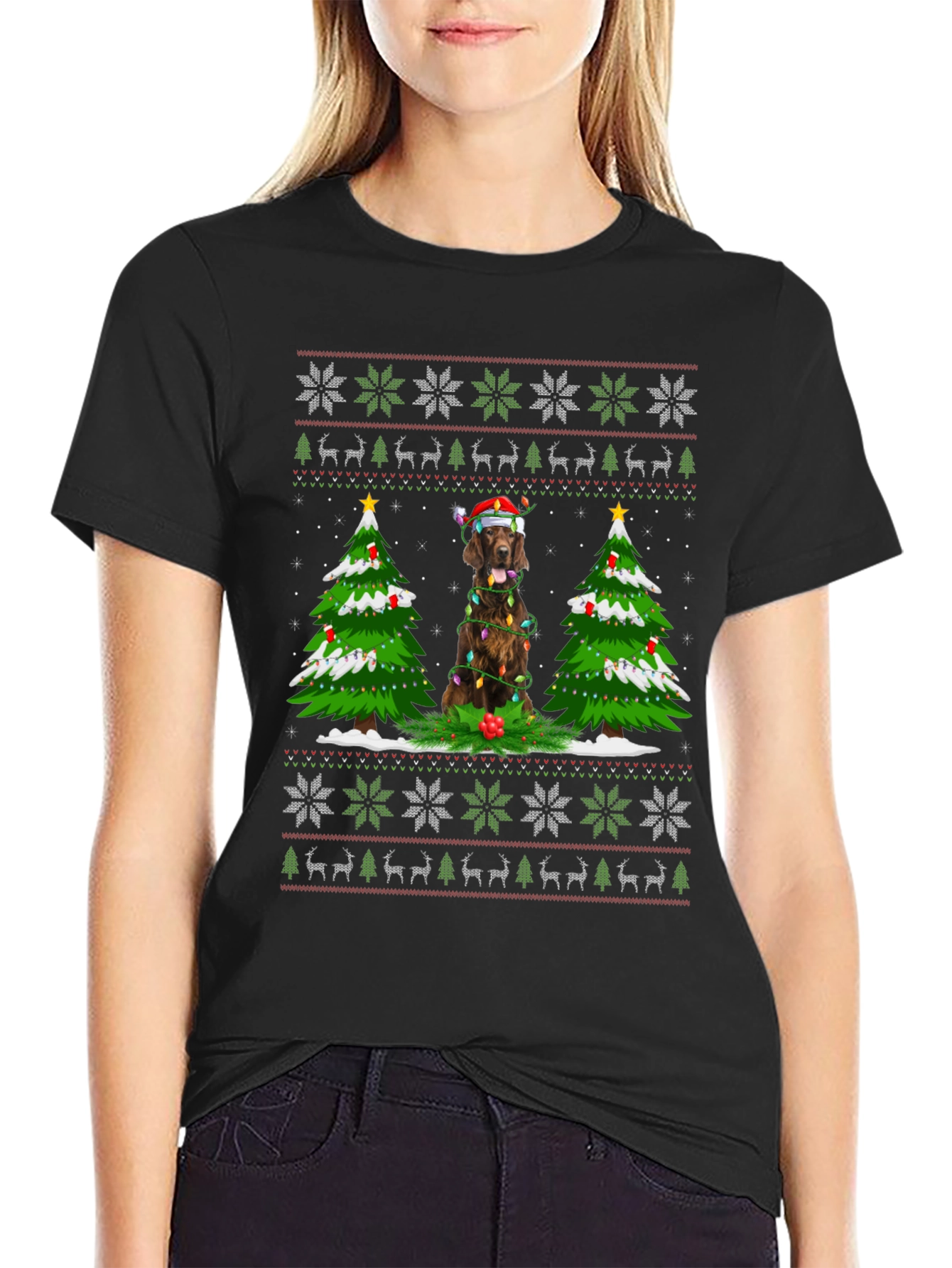Festive Dog Christmas T-Shirt