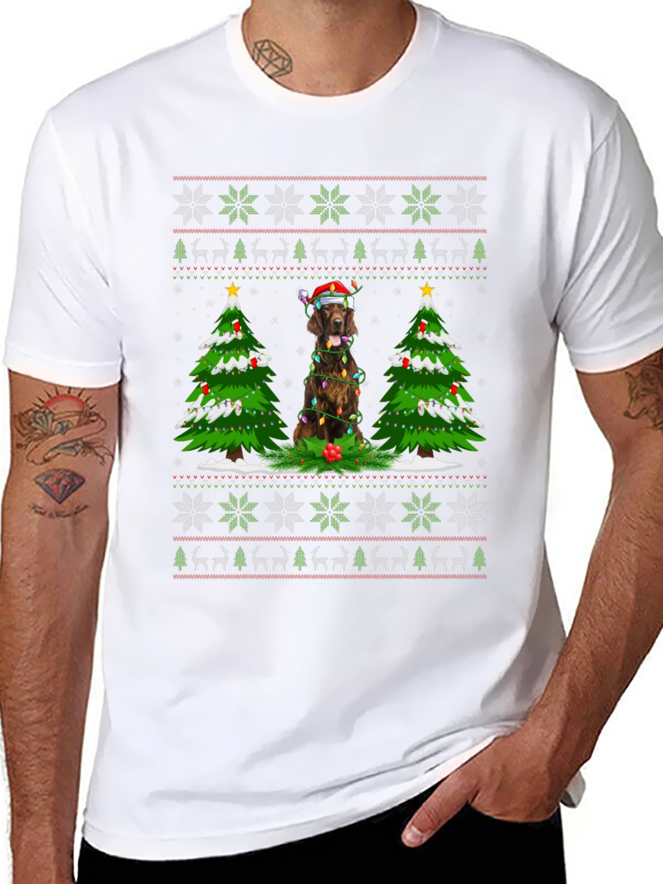 Festive Dog Christmas T-Shirt