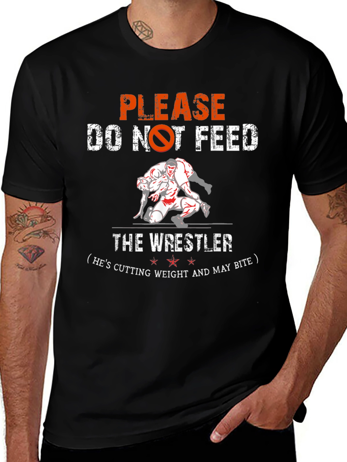 Wrestling Tee: Do Not Feed the Wrestler T-Shirt