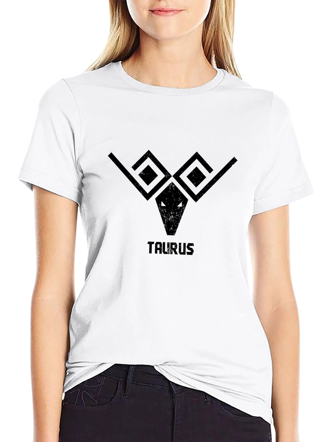 Taurus Zodiac Sign Graphic Tee - Black