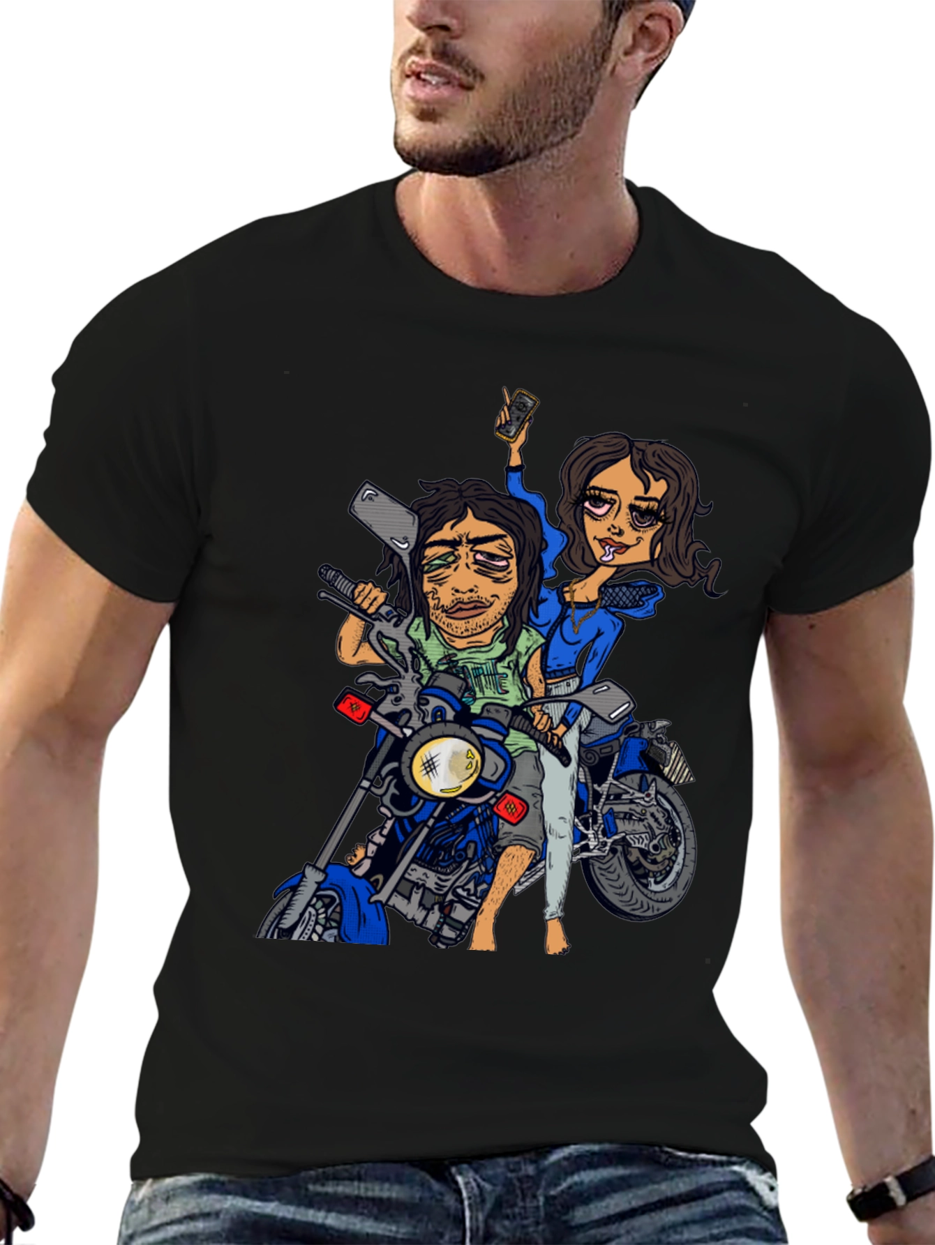 Cartoon Motorcycle Ride T-Shirt