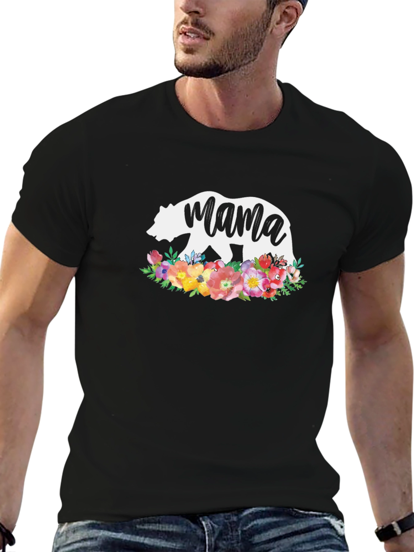 Mama Bear Floral T-Shirt - Stylish Womens Tee
