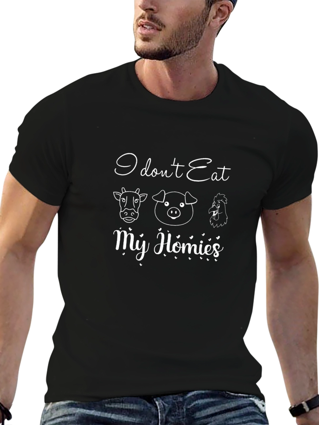 Vegan Graphic T-Shirt - I Dont Eat My Homies