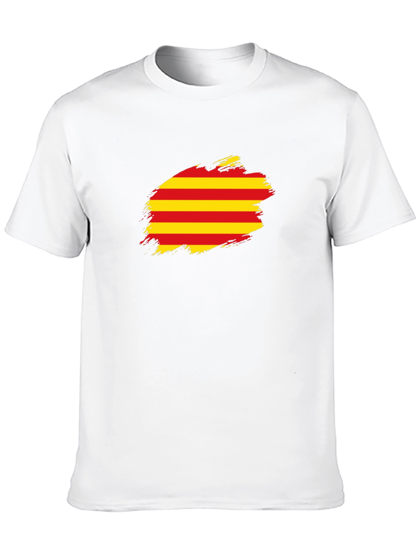 Catalonia Flag Brush T-Shirt - Black Cotton Tee