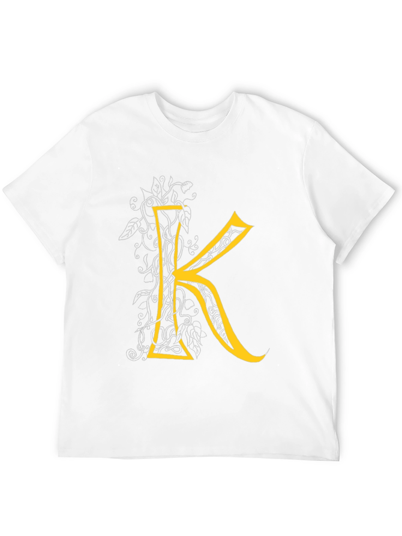 Letter K Graphic Tee - Black Cotton Blend