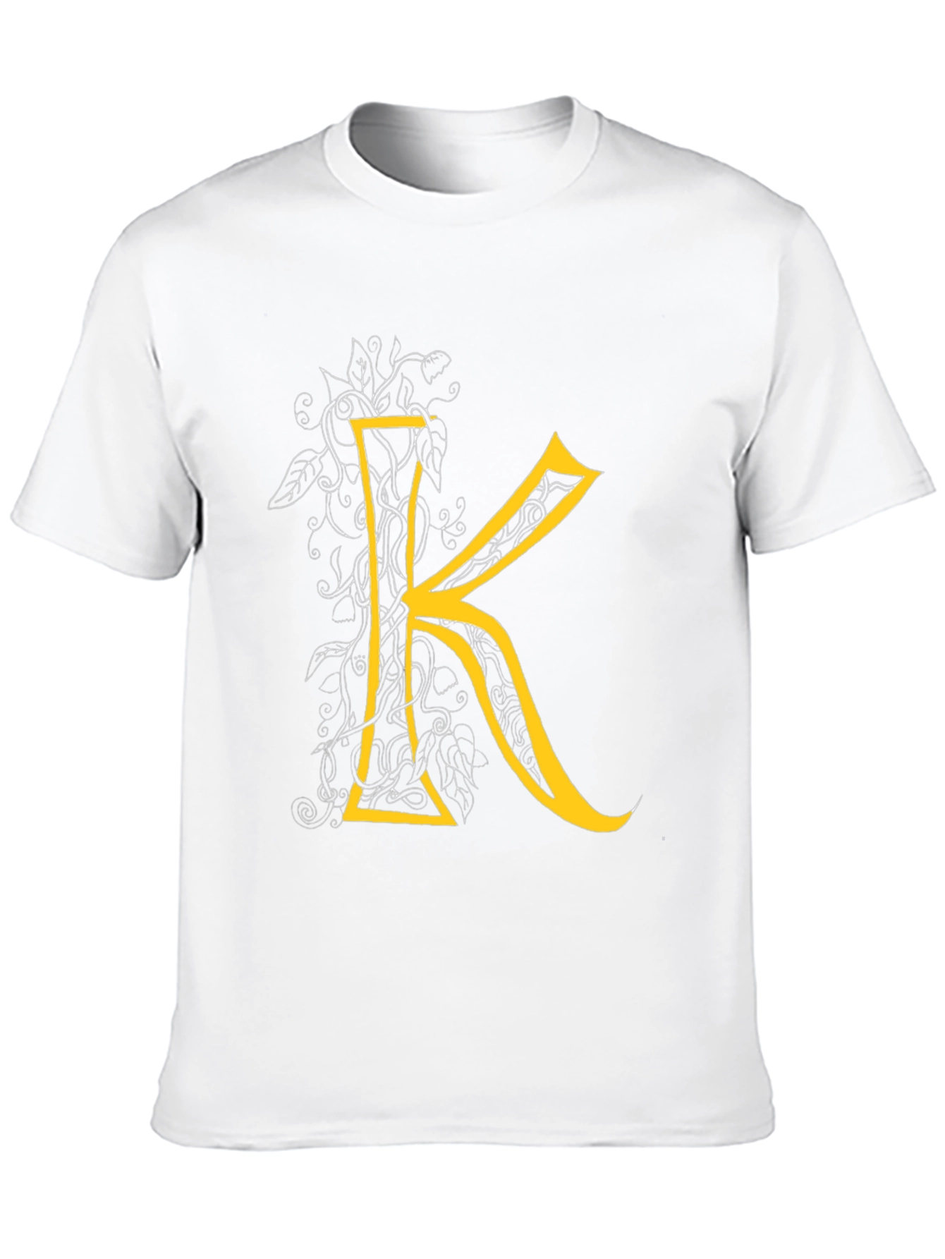 Letter K Graphic Tee - Black Cotton Blend