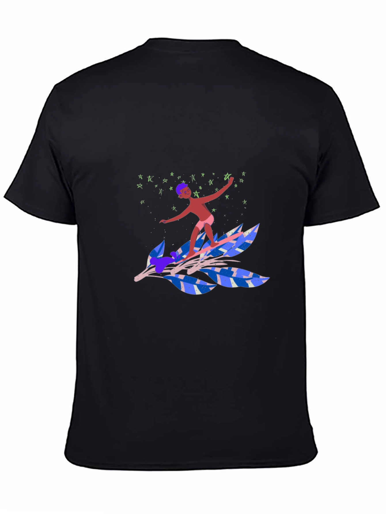 Surfing Leaf Graphic Tee - Unique Design