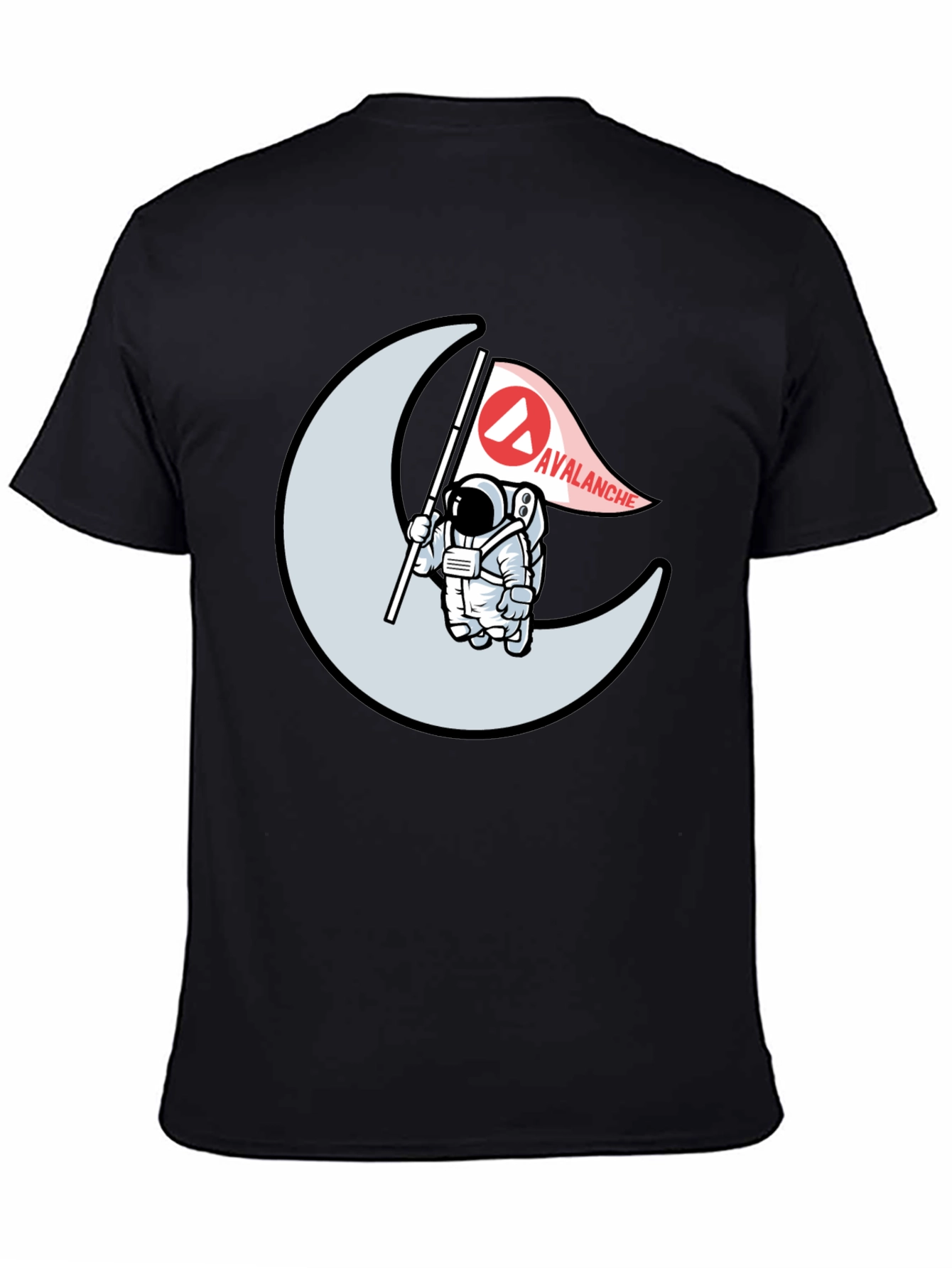 Avalanche Astronaut Moon Graphic Black T-Shirt