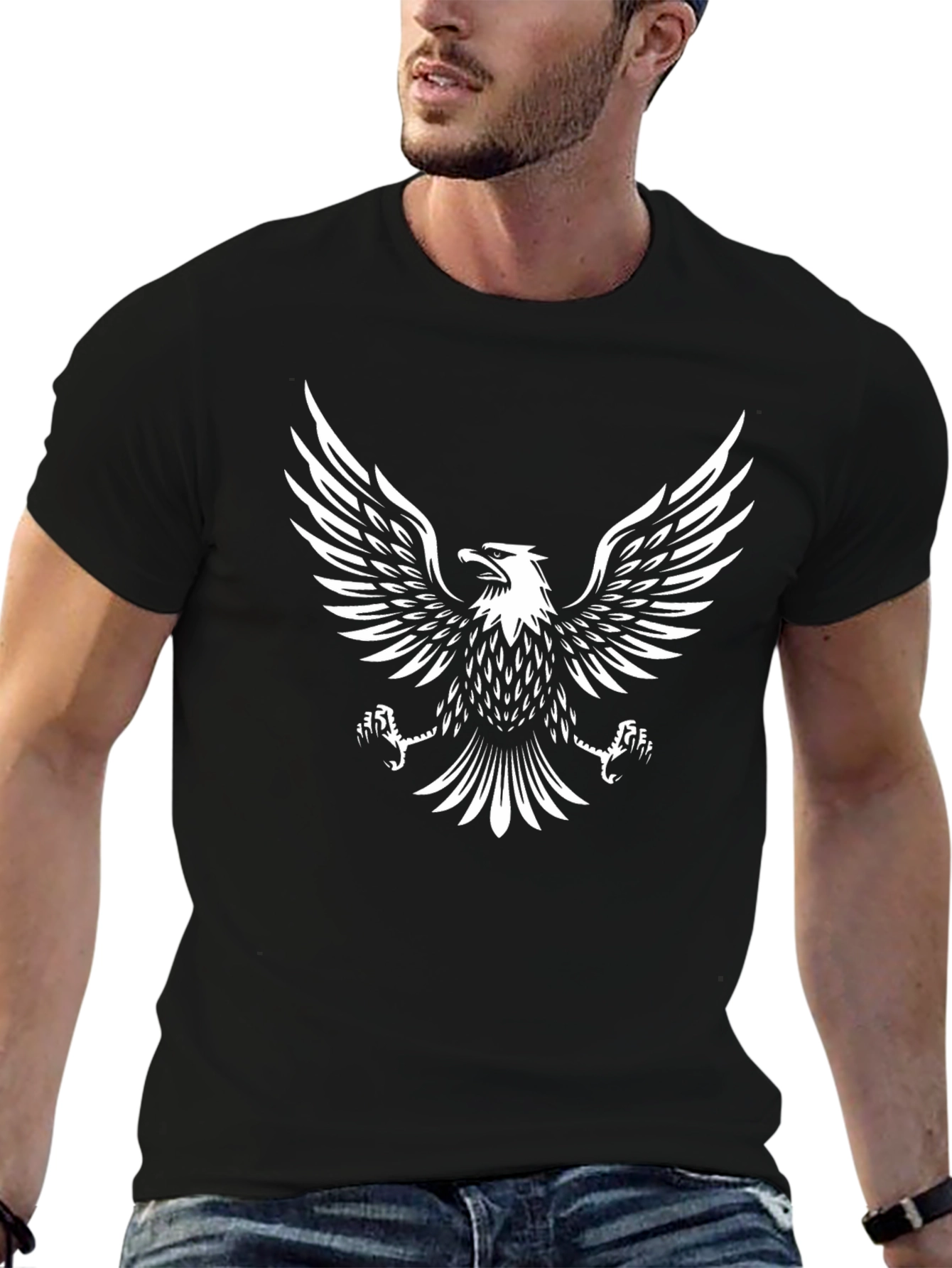 Eagle Graphic Black T-Shirt - Stylish Casual Wear