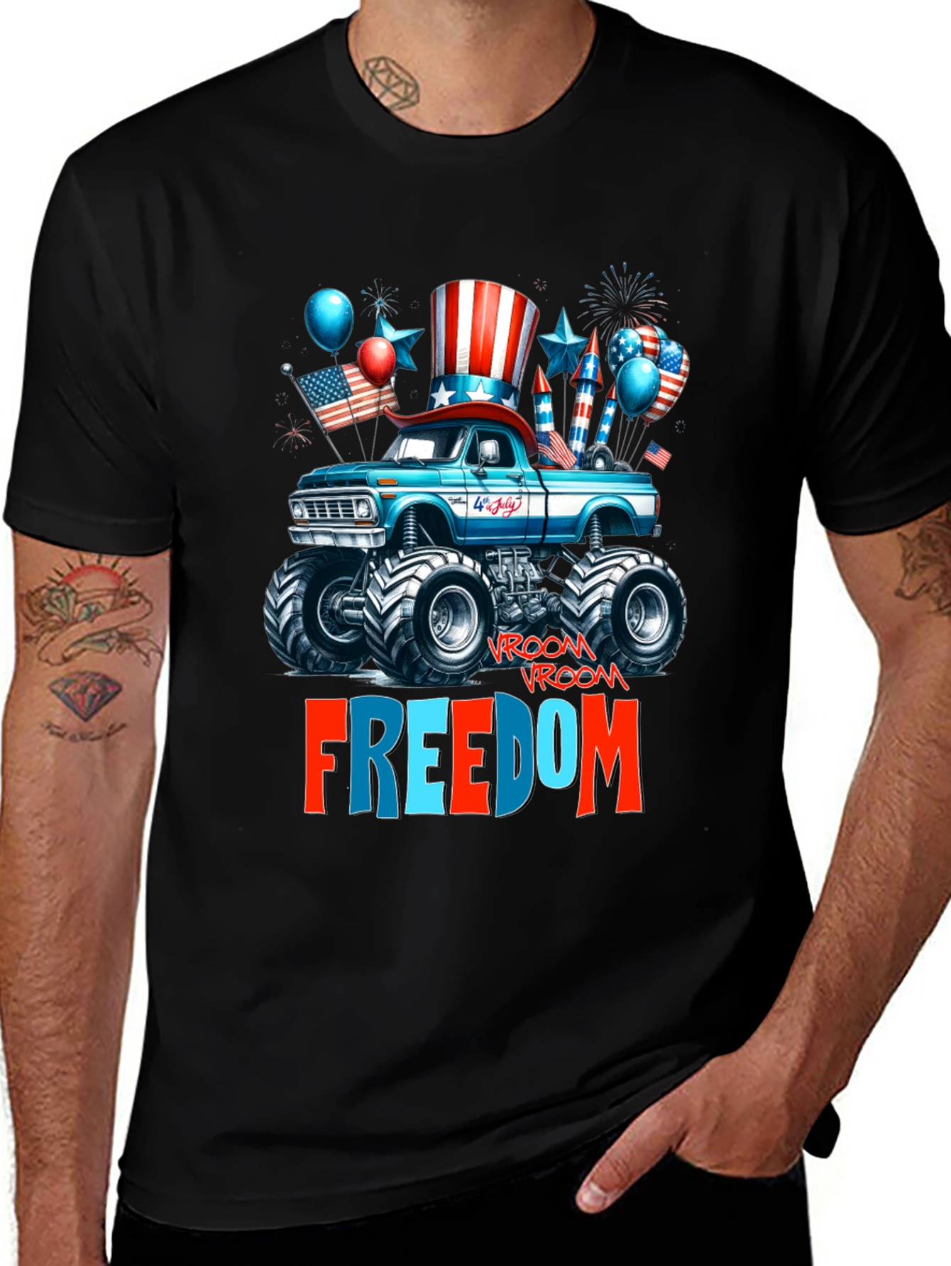 Freedom Monster Truck 4th of July T-Shirt