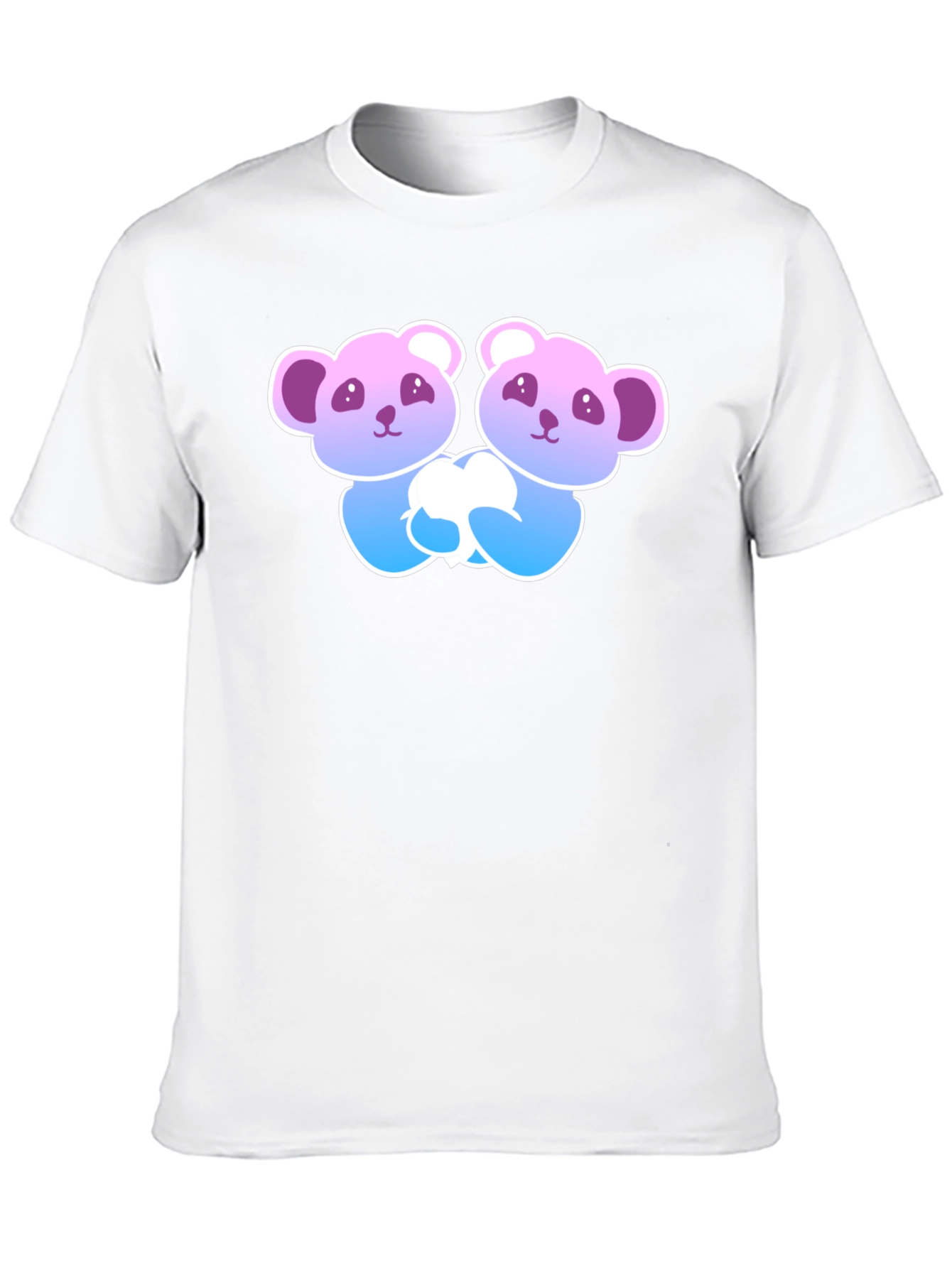 Cute Panda Bear Hug Black T-Shirt