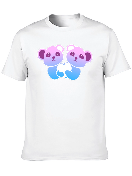 Cute Panda Bear Hug Black T-Shirt