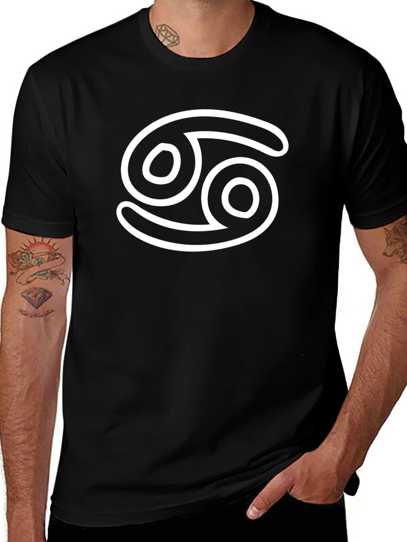 Cancer Zodiac Sign T-Shirt - Black Cotton Tee