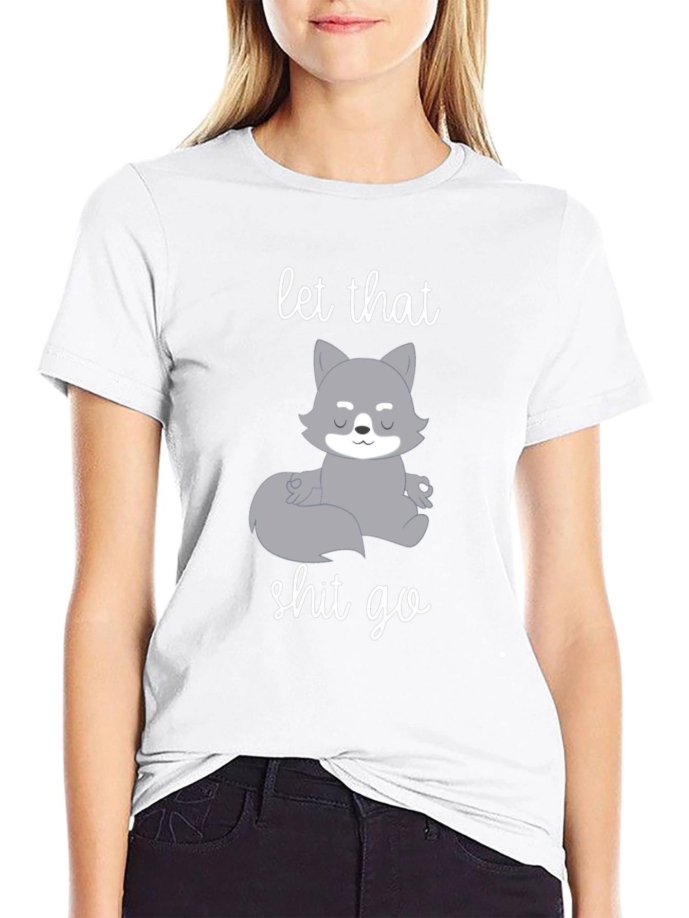 Let That Shit Go Wolf Meditation T-Shirt
