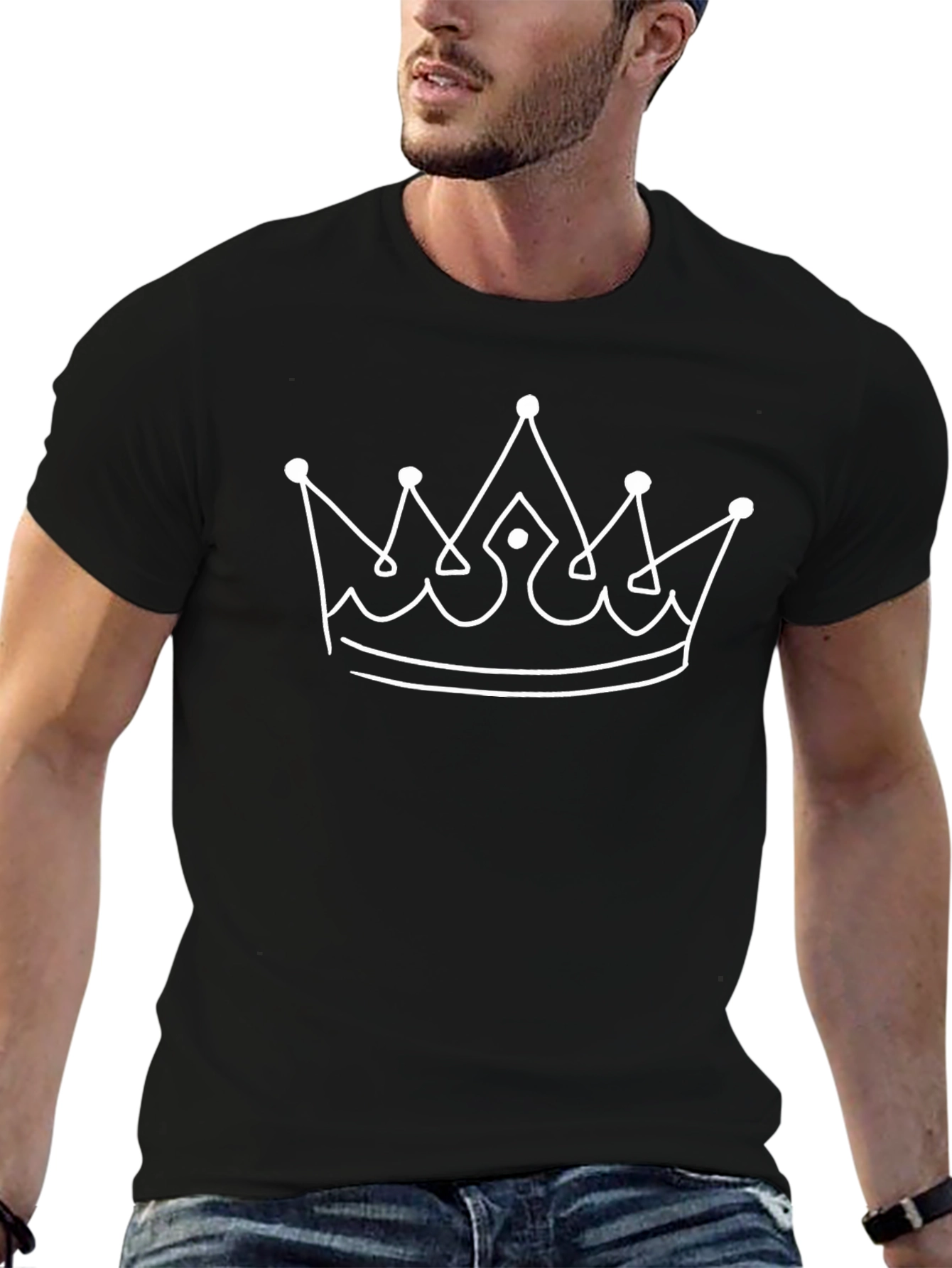 Crown Graphic Tee - Black Casual Style